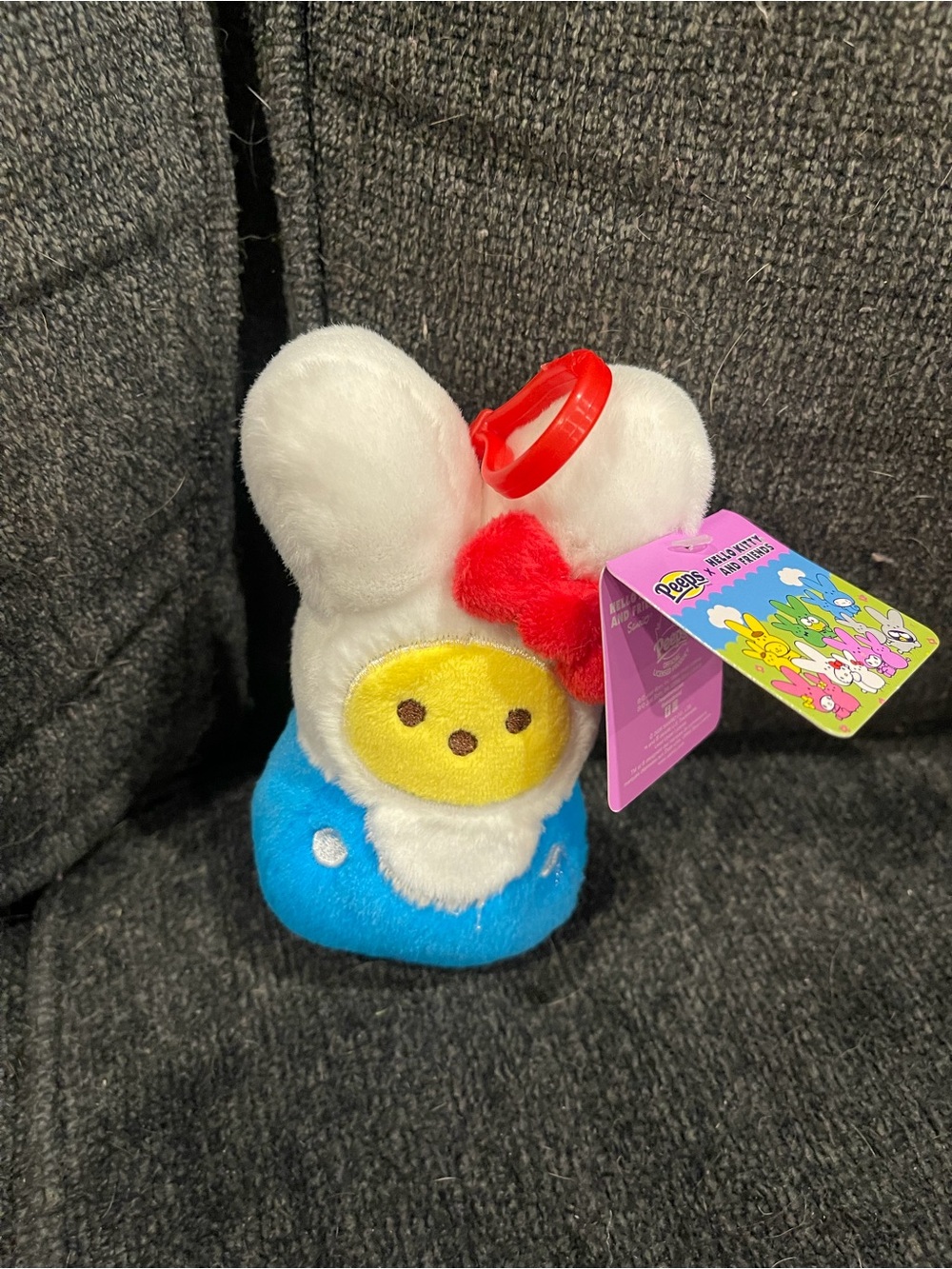 Hello kitty Peeps plush Bunny Keychain